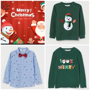 Lot of 3 H&M Toddler 🎄⛄️🎅🏼 Christmas Tops Worn Once Size 3-4Y